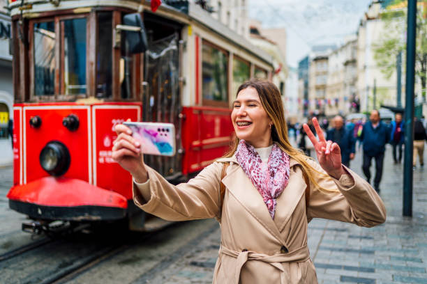 istock Woman taking selfies in Istanbul 1488113495