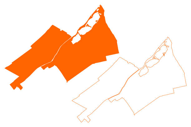 illustrazioni stock, clip art, cartoni animati e icone di tendenza di comune di leidschendam-voorburg (regno dei paesi bassi, olanda, olanda meridionale o provincia dell'olanda meridionale) illustrazione vettoriale della mappa, schizzo scarabocchiato mappa di leidschendam voorburg - leidschendam