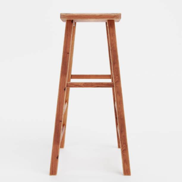 istock Realistic 3D Render of Wooden Stool 1488118253