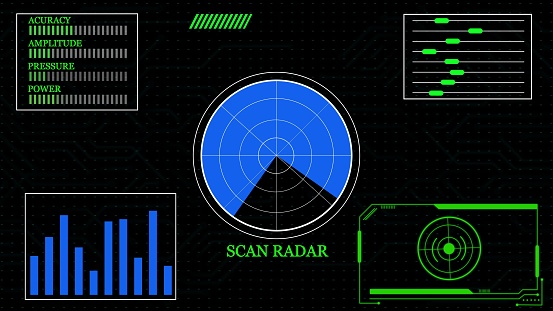 Radar User Futuristic User Interface Technological Background Radar Screen With ...