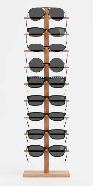 istock Realistic 3D Render of Sunglasses on Stand 1488119036