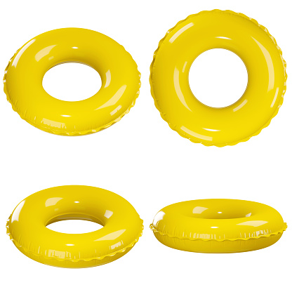Isolated swimming ring 3d illustration. summer inflatable ring render 3d. floating ring realistic illustration vector