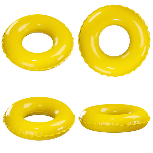 Isolated swimming ring 3d illustration. summer inflatable ring render 3d. floating ring realistic illustration Isolated swimming ring 3d illustration. summer inflatable ring render 3d. floating ring realistic illustration vector tube stock pictures, royalty-free photos & images