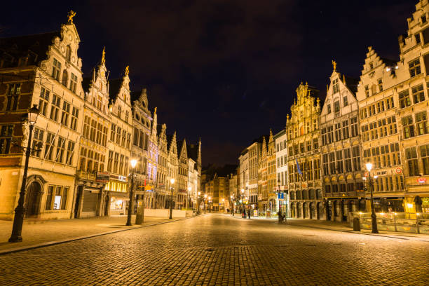 istock Night view in front of Grote Markt in Antwerp, Belgium 1488127809