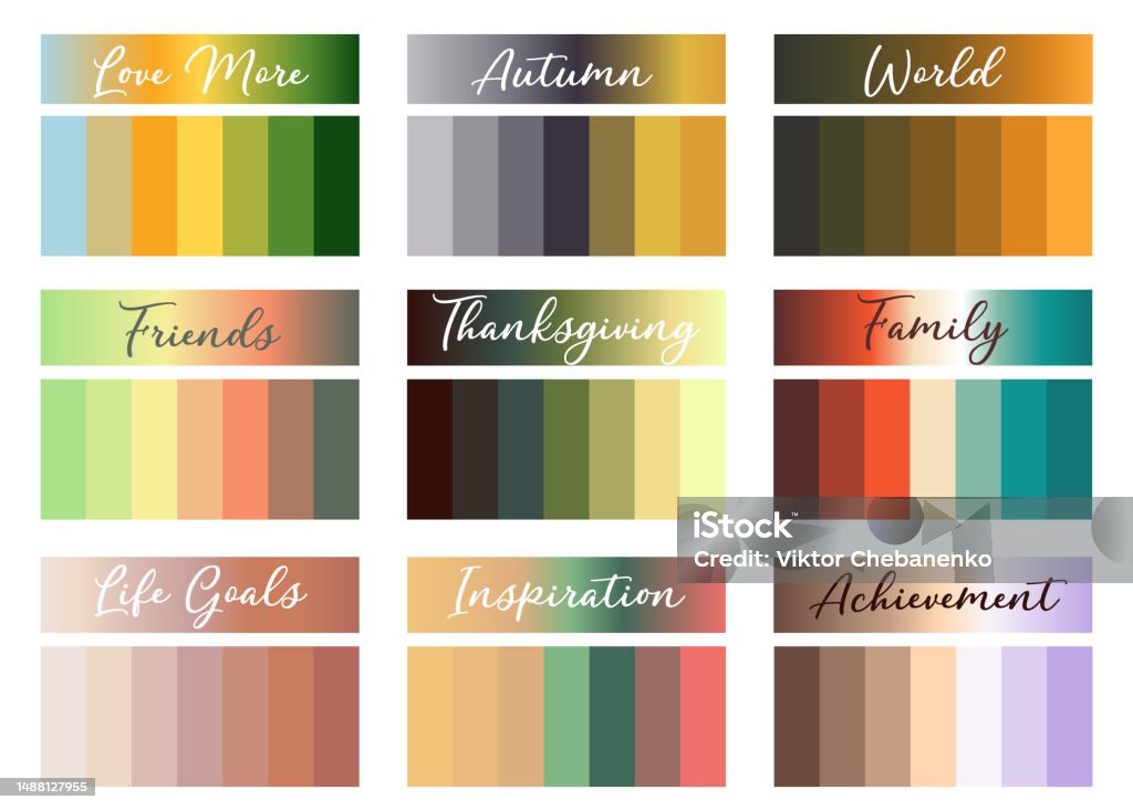 Fall Colors Vector Trendy Color Palette Fall For App Page Illustration Fall Vector ...
