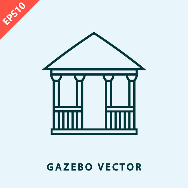 gazebos design vector icon flat isolated illustration gazebos design vector icon flat modern isolated illustration octagon house stock illustrations