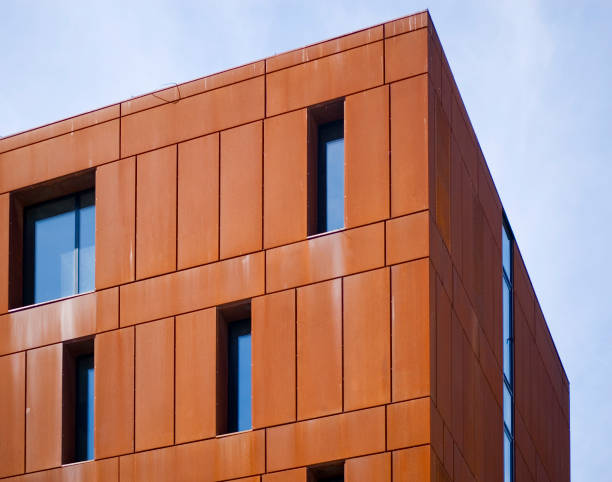istock Detail of modern architecture corten building. 1488130637