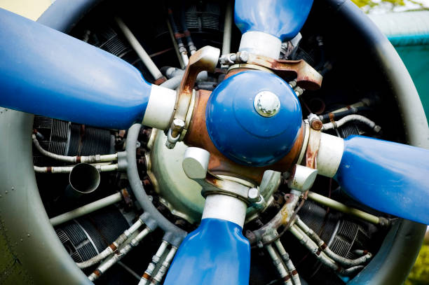 istock Airplane propeller close up. 1488130640