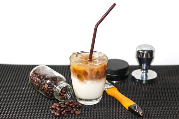 istock Latte ice coffee with milk. 1488130739