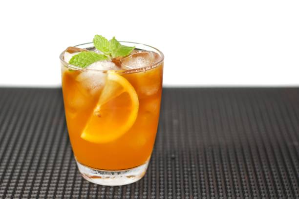 istock Americano ice coffee with lemon and orange juice. 1488131081