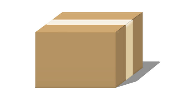 illustrations, cliparts, dessins animés et icônes de boîte d’emballage en carton pour colis ou livraison - fret cargo blanc maquette