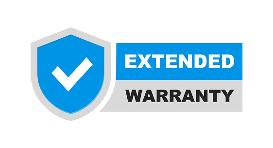 Extended warranty label. Warranty badge. Vector illustration.