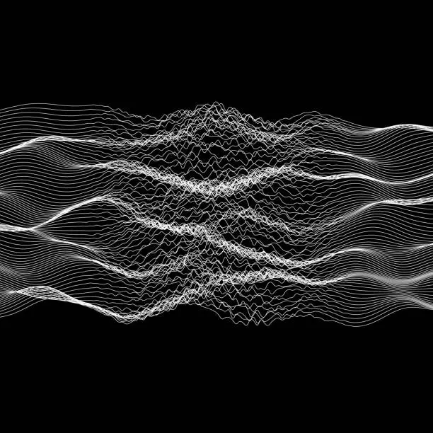 Vector illustration of Noise and parallel signals, band of overlapping waves