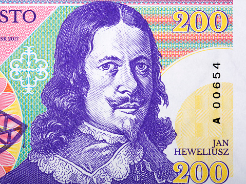 Johannes Hevelius a portrait from Polish money