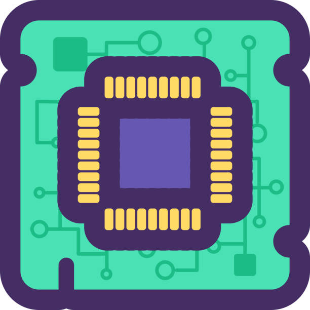 ilustrações, clipart, desenhos animados e ícones de esboço e waste ícone de chip eletrônico - network connection plug