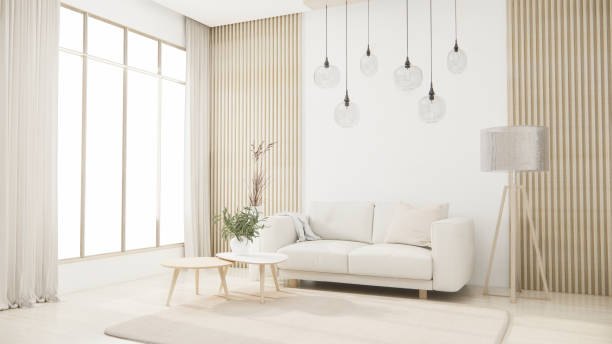 istock sofa armchair minimalist design muji style.3D rendering 1488150142