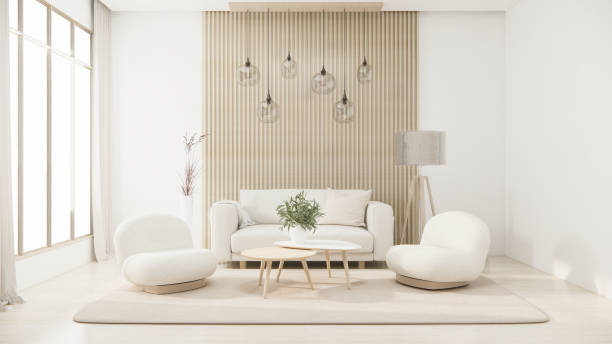 istock sofa armchair minimalist design muji style.3D rendering 1488150143