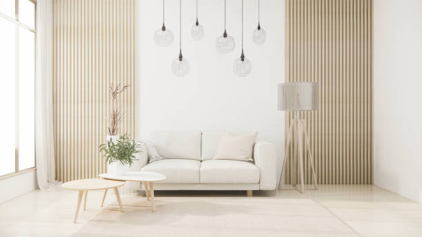 istock sofa armchair minimalist design muji style.3D rendering 1488150144