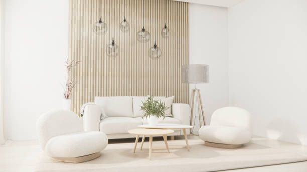 istock sofa armchair minimalist design muji style.3D rendering 1488150177