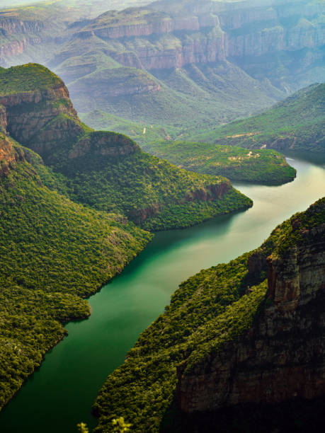 Blyde Canyon River Blyde canyon river from view point beauty in nature vertical africa southern africa stock pictures, royalty-free photos & images