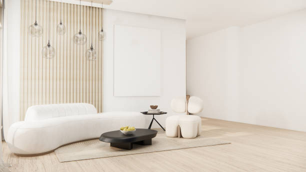 istock sofa armchair minimalist design muji style.3D rendering 1488150644