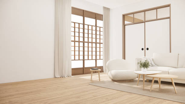 istock sofa armchair minimalist design muji style.3D rendering 1488151794