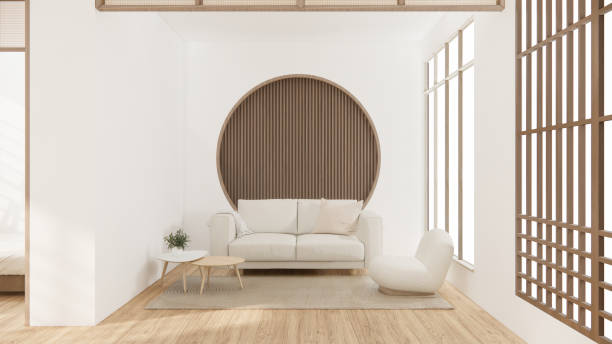 istock sofa armchair minimalist design muji style.3D rendering 1488151868