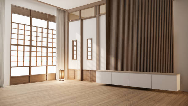 istock Minimal cabinet for tv interior wall mockup,3d rendering 1488151944