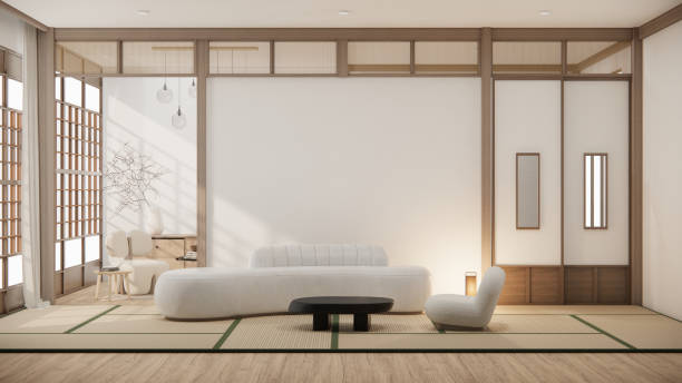 istock Sofa furniture and mockup modern room design minimal.3D rendering 1488152132