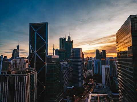 Kuala Lumpur Skyscraper Cityscape Sunset golden hour