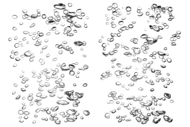 istock Oxygen bubble water collection isolated on white background 1488155788
