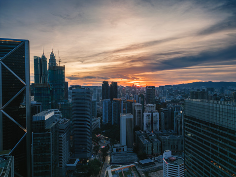 Kuala Lumpur Skyscraper Cityscape Sunset golden hour