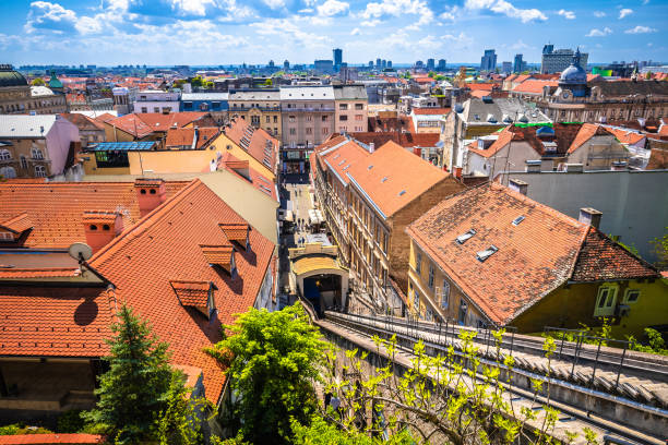 istock Historic cable car lift in Zagreb olf town 1488161324