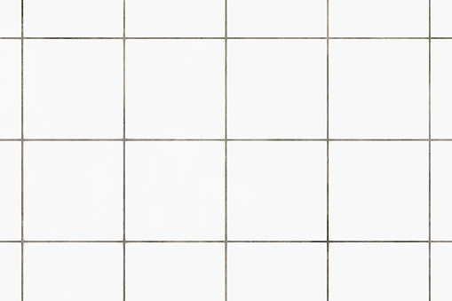 White tile wall or floor background. 3D render.