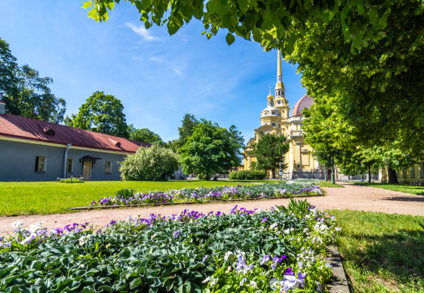 Peter and Paul Cathedral on the territory of the Peter and Paul Fortress, St. Petersburg, Russia Peter and Paul Cathedral on the territory of the Peter and Paul Fortress, St. Petersburg, Russia peter and paul cathedral st petersburg stock pictures, royalty-free photos & images