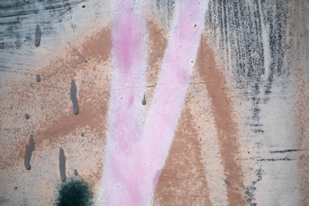 istock Abstract paint stains on a metal surface, grungy and messy background 1488186717