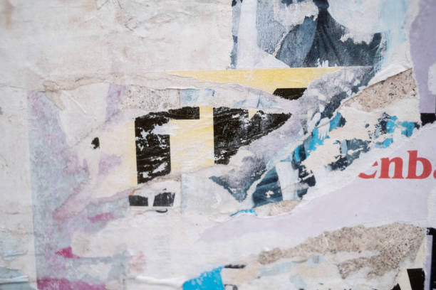 istock Torn street poster background, abstract and weathered paper collage 1488186790