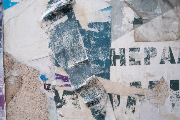 istock Torn street poster background, abstract and weathered paper collage 1488186901