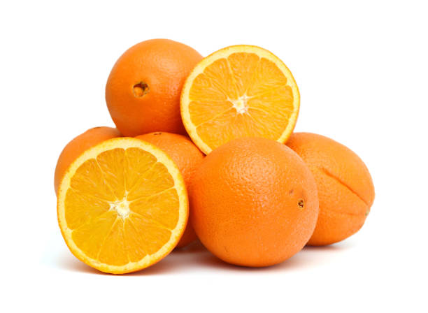 istock Nice fresh orange isolated on a white background 1488187411