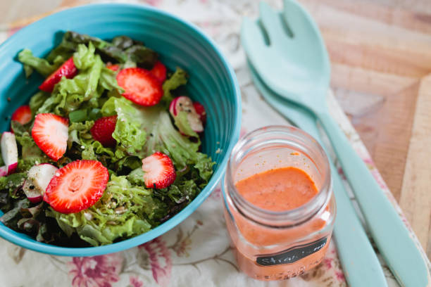 istock Strawberry salad and strawberry vinaigrette 1488188433