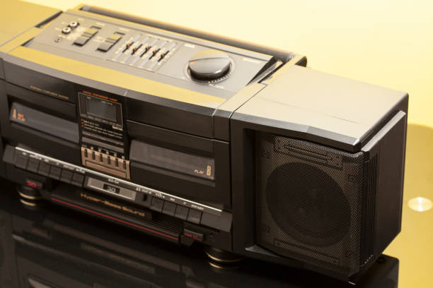 istock Retro ghetto radio boom box cassette recorder from 80s.. 1488189294