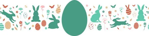 Vector illustration of Easter Ornament seamless vector. White isolated background.