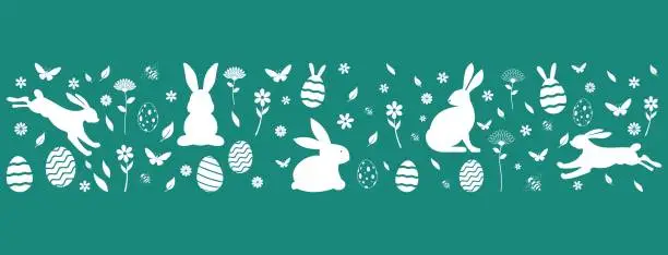 Vector illustration of Easter Ornament vector in white and turquoise blue.