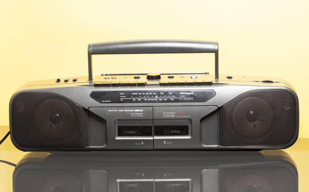 istock Retro ghetto radio boom box cassette recorder from 80s.. 1488189470
