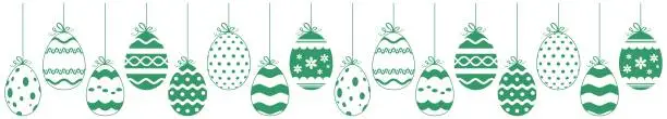 Vector illustration of Happy Easter Egg vector Ornament with gift ribbon. Seamless useable. White isolated background.
