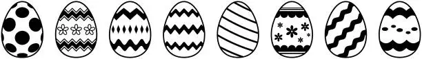 Vector illustration of Easter Egg vector set on white isolated background.