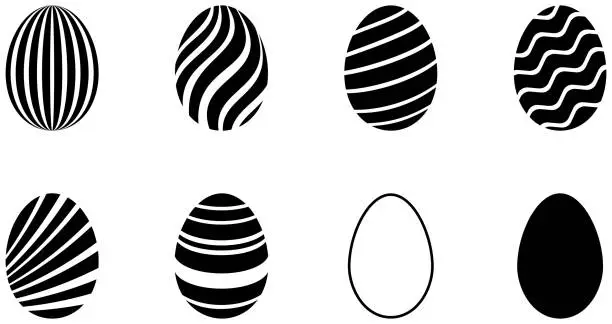Vector illustration of Easter Egg vector set on white isolated background.