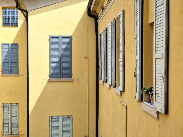 istock Multi-colored facades of typical buildings in Modena, Emilia-Romagna, Italy 1488195097