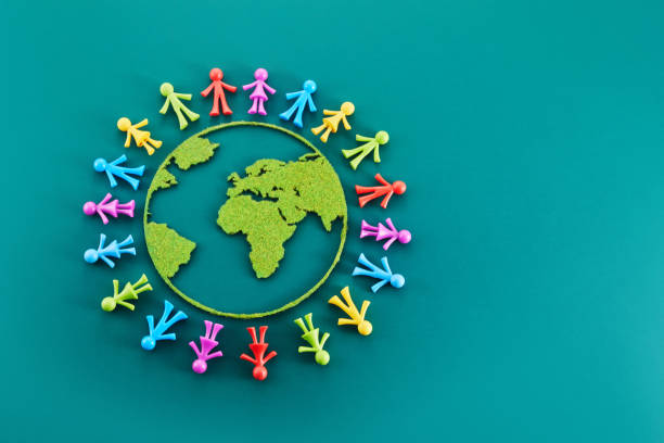 istock People from all around world standing on globe, 1488196816
