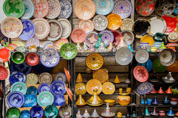 istock Colourful ceramic plates and pots in Morocco Marrakech 1488197396